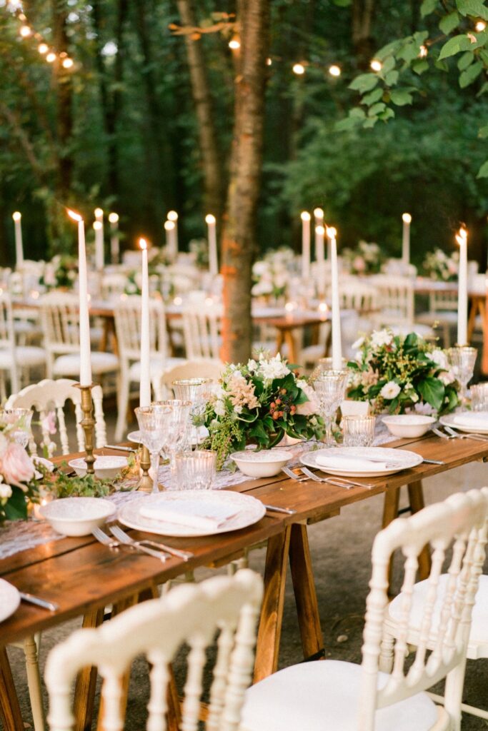 fairytale wedding dinner setting in italy